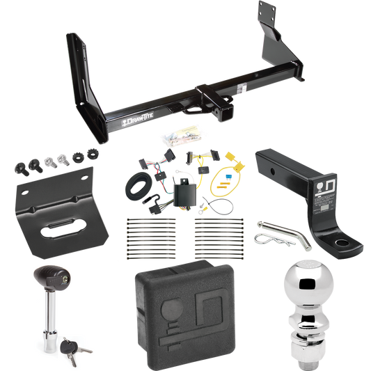 Fits 2014-2018 Freightliner Sprinter 3500 Trailer Hitch Tow PKG w/ 4-Flat Wiring + Ball Mount w/ 4" Drop + 2-5/16" Ball + Wiring Bracket + Hitch Lock + Hitch Cover (For w/Factory Step Bumper Excluding Models w/30-3/8” Frame Width Models) By Draw-Tite