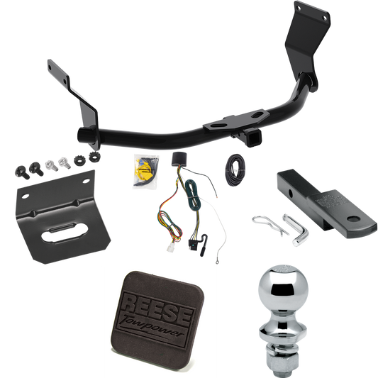 Fits 2019-2022 Acura RDX Trailer Hitch Tow PKG w/ 4-Flat Wiring Harness + Draw-Bar + 1-7/8" Ball + Wiring Bracket + Hitch Cover (For Without +12V Power Provision Models) By Reese Towpower