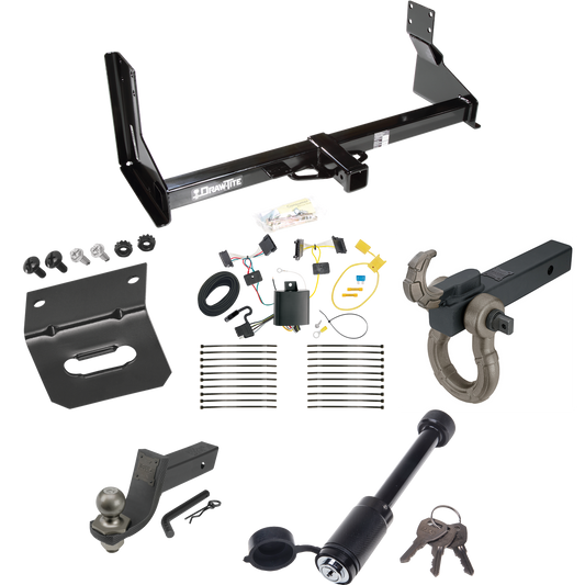 Fits 2014-2018 Freightliner Sprinter 3500 Trailer Hitch Tow PKG w/ 4-Flat Wiring + Interlock Tactical Starter Kit w/ 3-1/4" Drop & 2" Ball + Tactical Hook & Shackle Mount + Tactical Dogbone Lock + Wiring Bracket (For w/Factory Step Bumper Excluding M