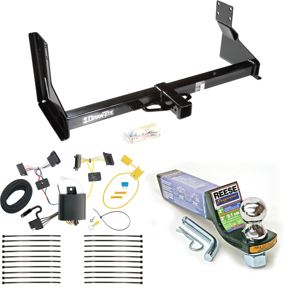 Fits 2014-2018 Mercedes-Benz Sprinter 3500 Trailer Hitch Tow PKG w/ 4-Flat Wiring + Starter Kit Ball Mount w/ 2" Drop & 1-7/8" Ball (For w/Factory Step Bumper Excluding Models w/30-3/8” Frame Width Models) By Draw-Tite