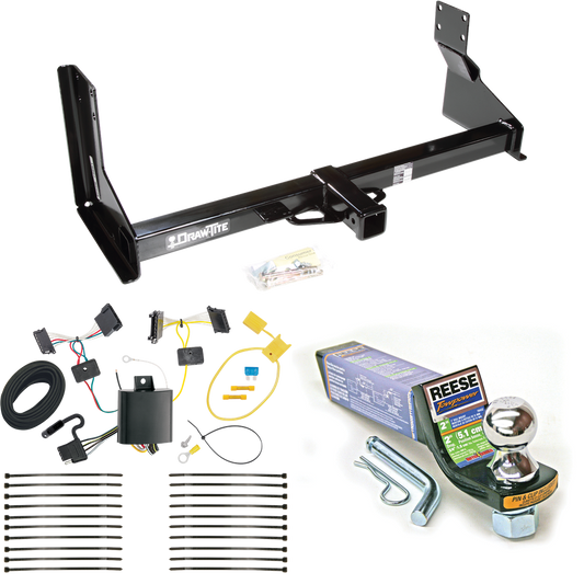 Fits 2014-2018 Mercedes-Benz Sprinter 3500 Trailer Hitch Tow PKG w/ 4-Flat Wiring + Starter Kit Ball Mount w/ 2" Drop & 1-7/8" Ball (For w/Factory Step Bumper Excluding Models w/30-3/8” Frame Width Models) By Draw-Tite