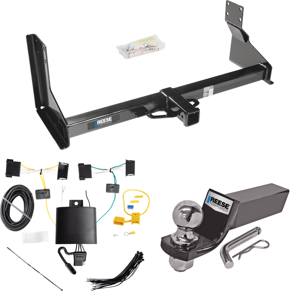 Fits 2019-2021 Mercedes-Benz Sprinter 2500 Trailer Hitch Tow PKG w/ 4-Flat Wiring + Starter Kit Ball Mount w/ 2" Drop & 2" Ball (For w/Factory Step Bumper Excluding Models w/30-3/8” Frame Width Models) By Reese Towpower