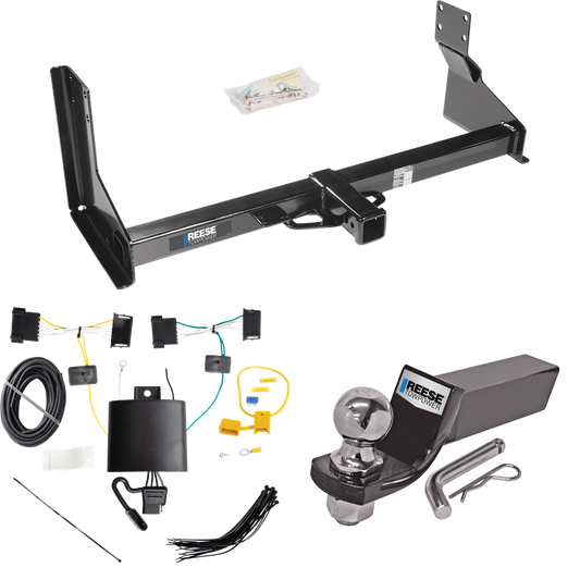 Fits 2019-2021 Mercedes-Benz Sprinter 2500 Trailer Hitch Tow PKG w/ 4-Flat Wiring + Starter Kit Ball Mount w/ 2" Drop & 2" Ball (For w/Factory Step Bumper Excluding Models w/30-3/8” Frame Width Models) By Reese Towpower