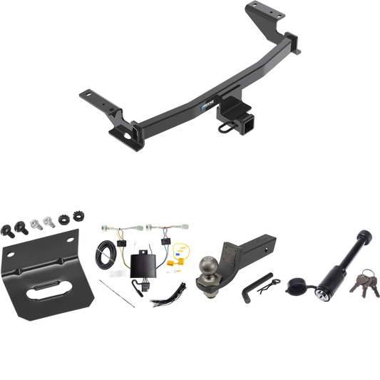 Fits 2022-2023 Mazda CX-5 Trailer Hitch Tow PKG w/ 4-Flat Wiring + Interlock Tactical Starter Kit w/ 2" Drop & 2" Ball + Tactical Dogbone Lock + Wiring Bracket (Excludes: Diesel Engine Models) By Reese Towpower