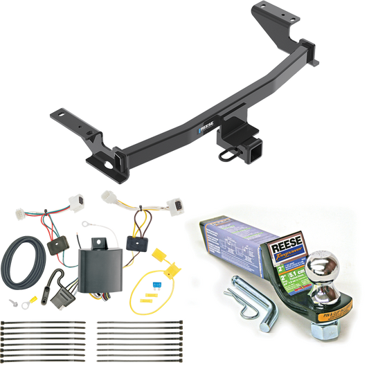 Fits 2017-2021 Mazda CX-5 Trailer Hitch Tow PKG w/ 4-Flat Wiring + Starter Kit Ball Mount w/ 2" Drop & 1-7/8" Ball (Excludes: Diesel Engine Models) By Reese Towpower