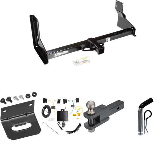 Fits 2019-2021 Freightliner Sprinter 2500 Trailer Hitch Tow PKG w/ 4-Flat Wiring Harness + Clevis Hitch Ball Mount w/ 2" Ball + Pin/Clip + Wiring Bracket (For w/Factory Step Bumper Excluding Models w/30-3/8” Frame Width Models) By Draw-Tite