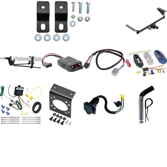 Fits 2017-2020 Chrysler Pacifica Hybrid Trailer Hitch Tow PKG w/ 6K Round Bar Weight Distribution Hitch w/ 2-5/16" Ball + Pin/Clip + Tekonsha Brakeman IV Brake Control + Plug & Play BC Adapter + 7-Way RV Wiring By Reese Towpower