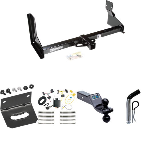 Fits 2014-2018 Mercedes-Benz Sprinter Trailer Hitch Tow PKG w/ 4-Flat Wiring Harness + Dual Ball Ball Mount 1-7/8" & 2" Trailer Balls + Pin/Clip + Wiring Bracket (For w/Factory Step Bumper Excluding Models w/30-3/8” Frame Width Models) By Draw-Tite