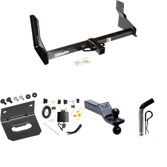 Fits 2019-2021 Mercedes-Benz Sprinter 3500 Trailer Hitch Tow PKG w/ 4-Flat Wiring Harness + Dual Ball Ball Mount 1-7/8" & 2" Trailer Balls + Pin/Clip + Wiring Bracket (For w/Factory Step Bumper Excluding Models w/30-3/8” Frame Width Models) By Draw-T