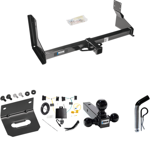 Fits 2019-2021 Freightliner Sprinter 2500 Trailer Hitch Tow PKG w/ 4-Flat Wiring Harness + Triple Ball Ball Mount 1-7/8" & 2" & 2-5/16" Trailer Balls + Pin/Clip + Wiring Bracket (For w/Factory Step Bumper Excluding Models w/30-3/8” Frame Width Models