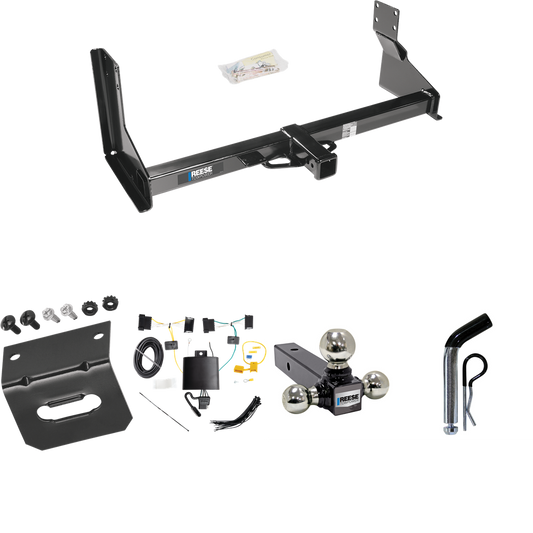 Fits 2019-2021 Mercedes-Benz Sprinter 3500 Trailer Hitch Tow PKG w/ 4-Flat Wiring Harness + Triple Ball Ball Mount 1-7/8" & 2" & 2-5/16" Trailer Balls + Pin/Clip + Wiring Bracket (For w/Factory Step Bumper Excluding Models w/30-3/8” Frame Width Model