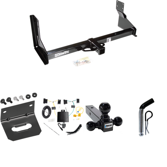 Fits 2019-2021 Freightliner Sprinter 3500 Trailer Hitch Tow PKG w/ 4-Flat Wiring Harness + Triple Ball Ball Mount 1-7/8" & 2" & 2-5/16" Trailer Balls + Pin/Clip + Wiring Bracket (For w/Factory Step Bumper Excluding Models w/30-3/8” Frame Width Models