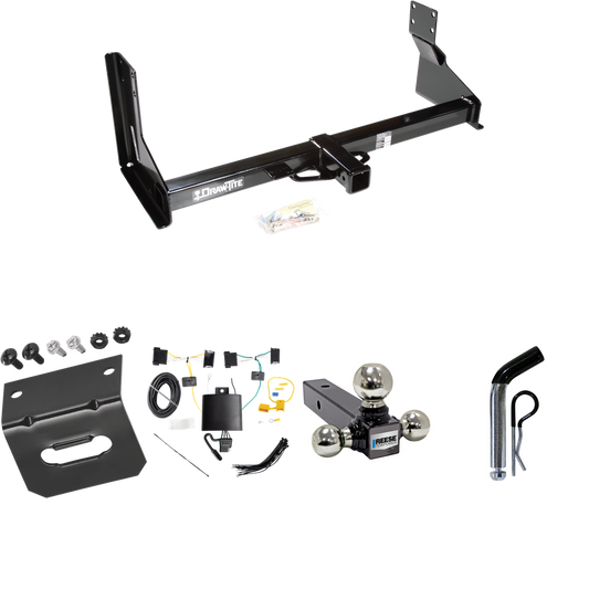 Fits 2019-2021 Freightliner Sprinter 3500 Trailer Hitch Tow PKG w/ 4-Flat Wiring Harness + Triple Ball Ball Mount 1-7/8" & 2" & 2-5/16" Trailer Balls + Pin/Clip + Wiring Bracket (For w/Factory Step Bumper Excluding Models w/30-3/8” Frame Width Models