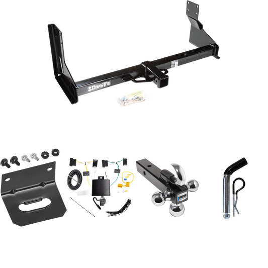 Fits 2019-2021 Mercedes-Benz Sprinter 2500 Trailer Hitch Tow PKG w/ 4-Flat Wiring Harness + Triple Ball Ball Mount 1-7/8" & 2" & 2-5/16" Trailer Balls w/ Tow Hook + Pin/Clip + Wiring Bracket (For w/Factory Step Bumper Excluding Models w/30-3/8” Frame