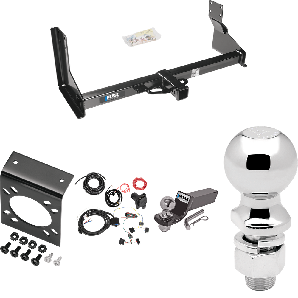 Fits 2014-2018 Freightliner Sprinter 3500 Trailer Hitch Tow PKG w/ 7-Way RV Wiring + 2" & 2-5/16" Ball + Drop Mount (For w/Factory Step Bumper Excluding Models w/30-3/8” Frame Width Models) By Reese Towpower