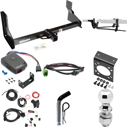 Fits 2014-2018 Freightliner Sprinter 2500 Trailer Hitch Tow PKG w/ 8K Round Bar Weight Distribution Hitch w/ 2-5/16" Ball + 2" Ball + Pin/Clip + Pro Series Pilot Brake Control + Plug & Play BC Adapter + 7-Way RV Wiring (For w/Factory Step Bumper Excl