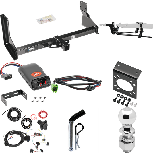 Fits 2014-2018 Freightliner Sprinter 3500 Trailer Hitch Tow PKG w/ 8K Round Bar Weight Distribution Hitch w/ 2-5/16" Ball + 2" Ball + Pin/Clip + Pro Series POD Brake Control + Plug & Play BC Adapter + 7-Way RV Wiring (For w/Factory Step Bumper Exclud