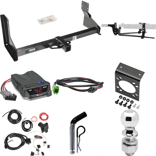 Fits 2014-2018 Freightliner Sprinter 2500 Trailer Hitch Tow PKG w/ 8K Round Bar Weight Distribution Hitch w/ 2-5/16" Ball + 2" Ball + Pin/Clip + Tekonsha BRAKE-EVN Brake Control + Plug & Play BC Adapter + 7-Way RV Wiring (For w/Factory Step Bumper Ex