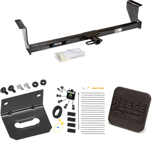 Fits 2001-2009 Volvo S60 Trailer Hitch Tow PKG w/ 4-Flat Zero Contact "No Splice" Wiring Harness + Hitch Cover (For Sedan Models) By Reese Towpower