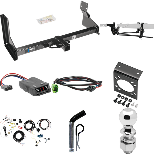 Fits 2019-2021 Mercedes-Benz Sprinter 3500 Trailer Hitch Tow PKG w/ 8K Round Bar Weight Distribution Hitch w/ 2-5/16" Ball + 2" Ball + Pin/Clip + Tekonsha Brakeman IV Brake Control + Plug & Play BC Adapter + 7-Way RV Wiring (For w/Factory Step Bumper