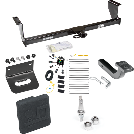 Fits 2003-2007 Volvo XC70 Trailer Hitch Tow PKG w/ 4-Flat Zero Contact "No Splice" Wiring Harness + Draw-Bar + Interchangeable 1-7/8" & 2" Balls + Wiring Bracket + Hitch Cover (For Wagon, AWD Models) By Draw-Tite