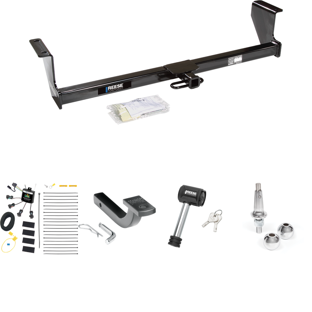 Fits 2003-2007 Volvo XC70 Trailer Hitch Tow PKG w/ 4-Flat Zero Contact "No Splice" Wiring Harness + Draw-Bar + Interchangeable 1-7/8" & 2" Balls + Hitch Lock (For Wagon, AWD Models) By Reese Towpower