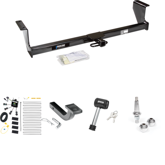 Fits 2003-2007 Volvo XC70 Trailer Hitch Tow PKG w/ 4-Flat Zero Contact "No Splice" Wiring Harness + Draw-Bar + Interchangeable 1-7/8" & 2" Balls + Hitch Lock (For Wagon, AWD Models) By Reese Towpower