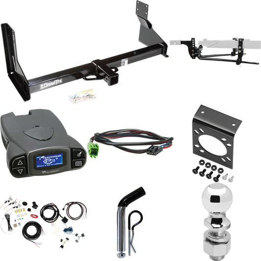 Fits 2019-2021 Freightliner Sprinter 3500 Trailer Hitch Tow PKG w/ 8K Round Bar Weight Distribution Hitch w/ 2-5/16" Ball + 2" Ball + Pin/Clip + Tekonsha Prodigy P3 Brake Control + Plug & Play BC Adapter + 7-Way RV Wiring (For w/Factory Step Bumper E