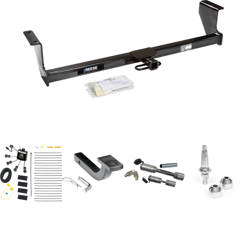 Fits 2001-2007 Volvo V70 Trailer Hitch Tow PKG w/ 4-Flat Zero Contact "No Splice" Wiring Harness + Draw-Bar + Interchangeable 1-7/8" & 2" Balls + Dual Hitch & Coupler Locks (For Wagon Models) By Reese Towpower