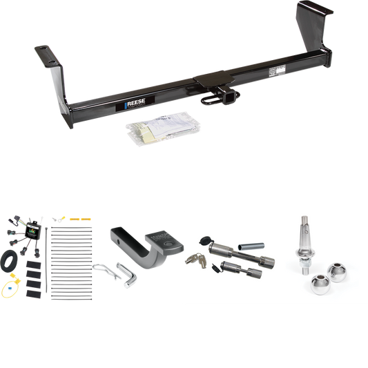 Fits 2001-2007 Volvo V70 Trailer Hitch Tow PKG w/ 4-Flat Zero Contact "No Splice" Wiring Harness + Draw-Bar + Interchangeable 1-7/8" & 2" Balls + Dual Hitch & Coupler Locks (For Wagon Models) By Reese Towpower