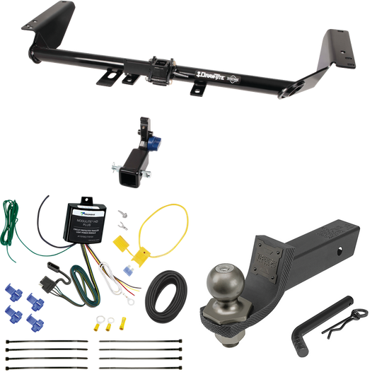 Fits 2017-2020 Chrysler Pacifica Hybrid Trailer Hitch Tow PKG w/ 4-Flat Wiring + Interlock Tactical Starter Kit w/ 2" Drop & 2" Ball By Draw-Tite