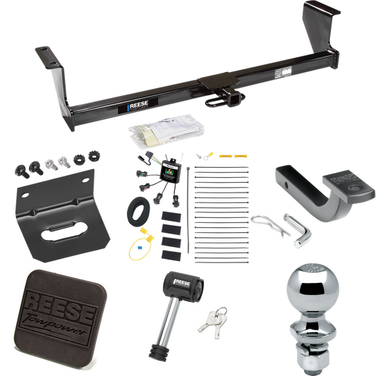 Fits 2001-2007 Volvo V70 Trailer Hitch Tow PKG w/ 4-Flat Zero Contact "No Splice" Wiring Harness + Draw-Bar + 2" Ball + Wiring Bracket + Hitch Cover + Hitch Lock (For Wagon Models) By Reese Towpower