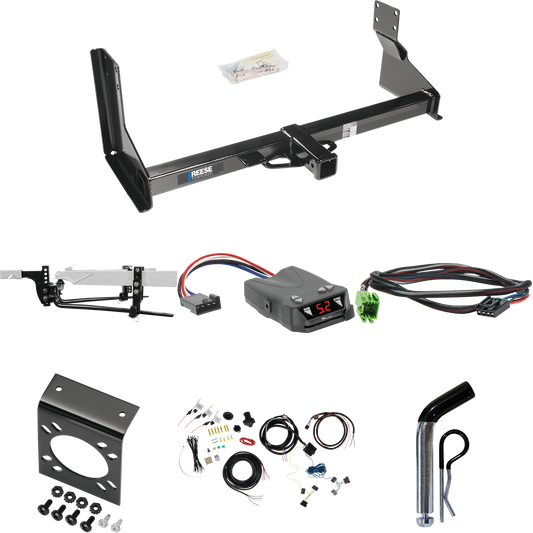 Fits 2019-2021 Mercedes-Benz Sprinter 3500 Trailer Hitch Tow PKG w/ 8K Round Bar Weight Distribution Hitch w/ 2-5/16" Ball + Pin/Clip + Tekonsha Brakeman IV Brake Control + Plug & Play BC Adapter + 7-Way RV Wiring (For w/Factory Step Bumper Excluding