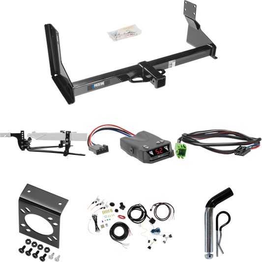 Fits 2019-2021 Freightliner Sprinter 3500 Trailer Hitch Tow PKG w/ 8K Round Bar Weight Distribution Hitch w/ 2-5/16" Ball + Pin/Clip + Tekonsha Brakeman IV Brake Control + Plug & Play BC Adapter + 7-Way RV Wiring (For w/Factory Step Bumper Excluding