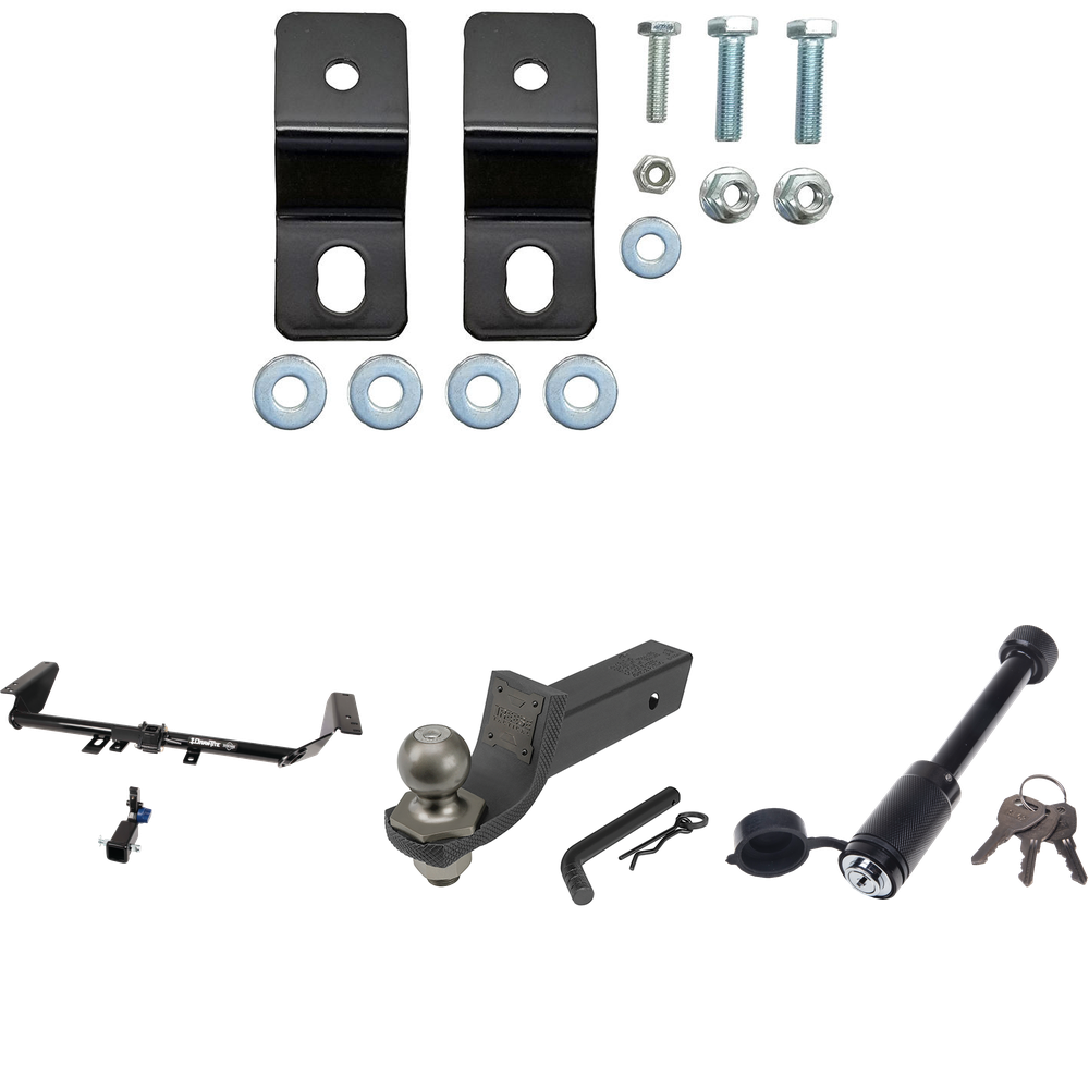 Fits 2021-2023 Chrysler Pacifica Hybrid Trailer Hitch Tow PKG w/ 4-Flat Wiring + Interlock Tactical Starter Kit w/ 2" Drop & 2" Ball + Tactical Dogbone Lock + Wiring Bracket By Draw-Tite