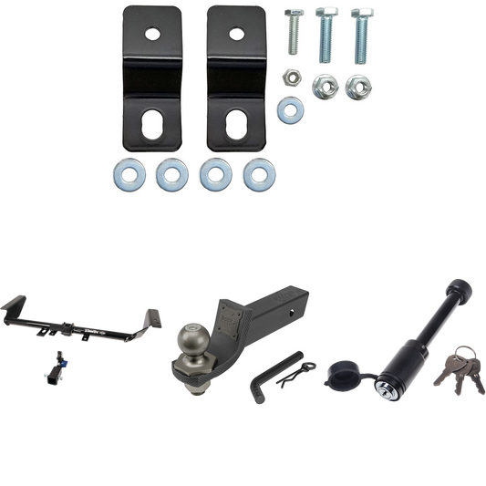 Fits 2021-2023 Chrysler Pacifica Hybrid Trailer Hitch Tow PKG w/ 4-Flat Wiring + Interlock Tactical Starter Kit w/ 2" Drop & 2" Ball + Tactical Dogbone Lock + Wiring Bracket By Draw-Tite