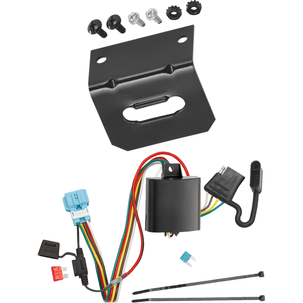 Se adapta al arnés de cableado del remolque del extremo del vehículo de 4 planos Honda Accord Crosstour 2010-2011 + soporte de cableado de Tekonsha