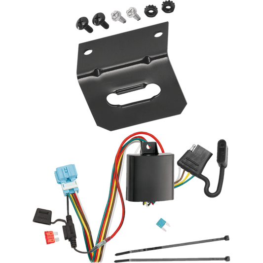 Fits 2010-2011 Honda Accord Crosstour 4-Flat Vehicle End Trailer Wiring Harness + Wiring Bracket By Tekonsha