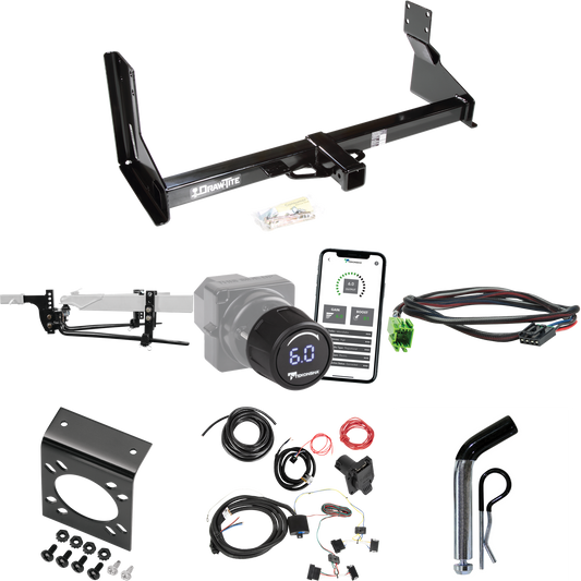 Fits 2014-2018 Freightliner Sprinter 3500 Trailer Hitch Tow PKG w/ 8K Round Bar Weight Distribution Hitch w/ 2-5/16" Ball + Pin/Clip + Tekonsha Prodigy iD Bluetooth Wireless Brake Control + Plug & Play BC Adapter + 7-Way RV Wiring (For w/Factory Step