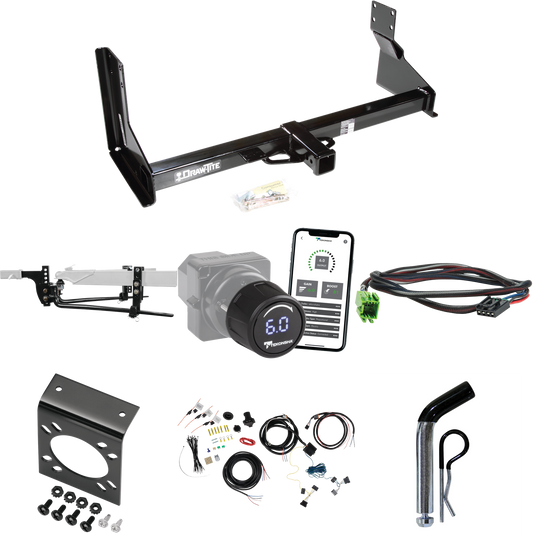 Fits 2019-2021 Freightliner Sprinter 2500 Trailer Hitch Tow PKG w/ 8K Round Bar Weight Distribution Hitch w/ 2-5/16" Ball + Pin/Clip + Tekonsha Prodigy iD Bluetooth Wireless Brake Control + Plug & Play BC Adapter + 7-Way RV Wiring (For w/Factory Step