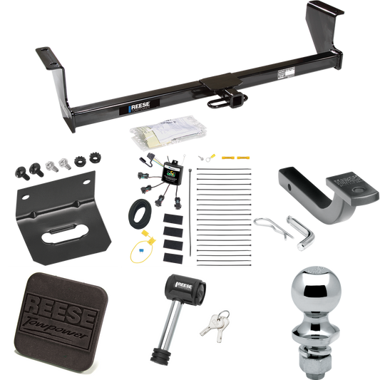 Fits 2003-2007 Volvo XC70 Trailer Hitch Tow PKG w/ 4-Flat Zero Contact "No Splice" Wiring Harness + Draw-Bar + 1-7/8" Ball + Wiring Bracket + Hitch Cover + Hitch Lock (For Wagon, AWD Models) By Reese Towpower