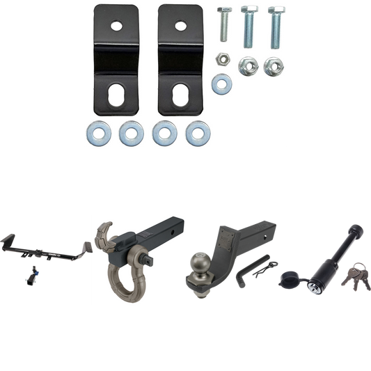 Fits 2021-2023 Chrysler Pacifica Hybrid Trailer Hitch Tow PKG w/ 4-Flat Wiring + Interlock Tactical Starter Kit w/ 3-1/4" Drop & 2" Ball + Tactical Hook & Shackle Mount + Tactical Dogbone Lock + Wiring Bracket By Draw-Tite