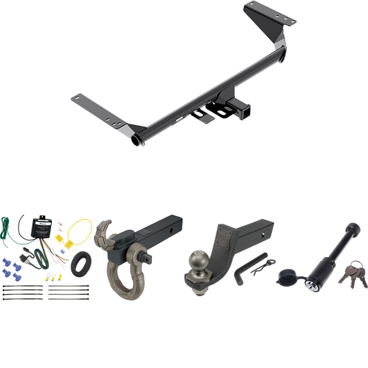 Fits 2017-2020 Chrysler Pacifica Hybrid Trailer Hitch Tow PKG w/ 4-Flat Wiring + Interlock Tactical Starter Kit w/ 3-1/4" Drop & 2" Ball + Tactical Hook & Shackle Mount + Tactical Dogbone Lock + Wiring Bracket By Reese Towpower