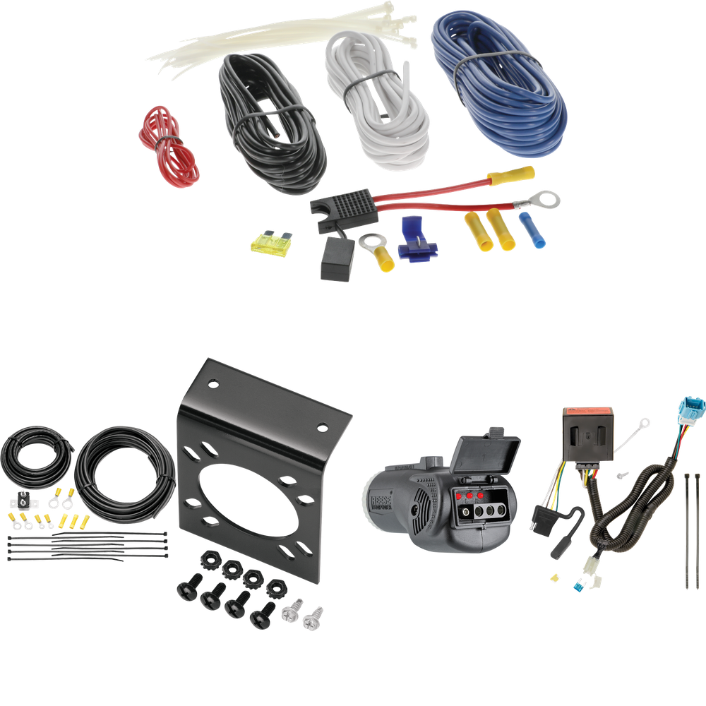 Fits 2013-2018 Acura RDX 7-Way RV Wiring + 2 in 1 Tester & 7-Way to 4-Way Adapter By Tekonsha