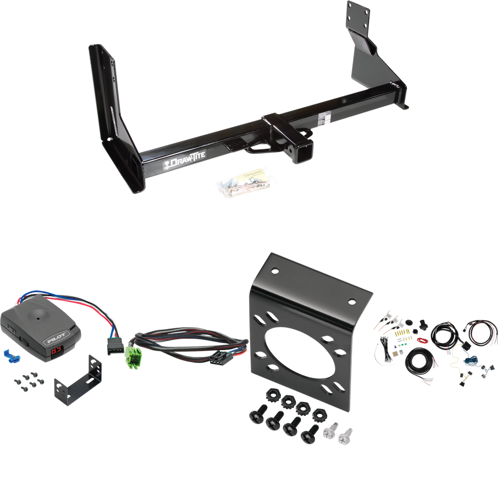 Fits 2019-2021 Freightliner Sprinter 2500 Trailer Hitch Tow PKG w/ Pro Series Pilot Brake Control + Plug & Play BC Adapter + 7-Way RV Wiring (For w/Factory Step Bumper Excluding Models w/30-3/8” Frame Width Models) By Draw-Tite