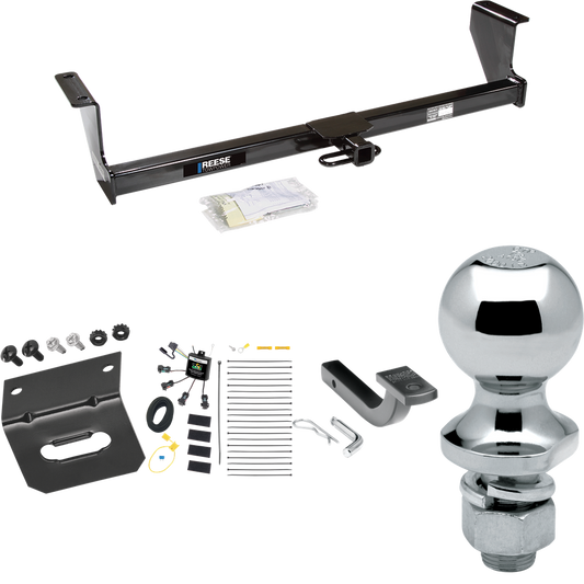 Para paquete de remolque con enganche de remolque Volvo XC70 2003-2007 con arnés de cableado "sin empalme" de 4 contactos planos cero + barra de tracción + bola de 1-7/8" + soporte de cableado (para modelos Wagon, AWD) de Reese Towpower