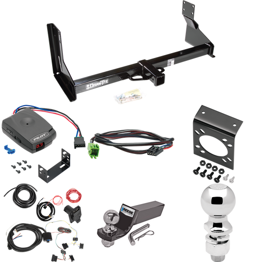 Fits 2014-2018 Mercedes-Benz Sprinter Trailer Hitch Tow PKG w/ Pro Series Pilot Brake Control + Plug & Play BC Adapter + 7-Way RV Wiring + 2" & 2-5/16" Ball & Drop Mount (For w/Factory Step Bumper Excluding Models w/30-3/8” Frame Width Models) By Dra