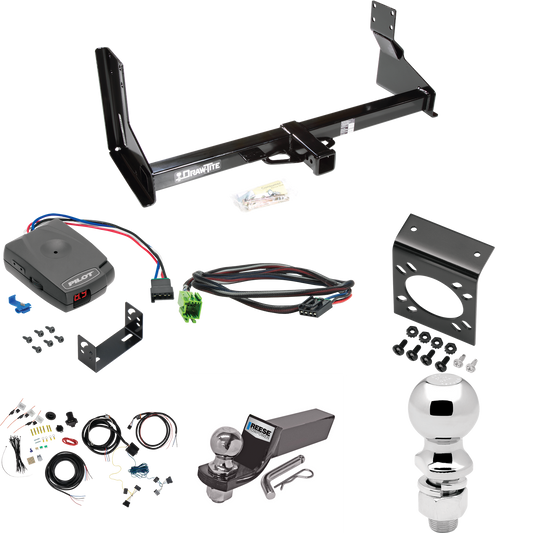 Fits 2019-2021 Freightliner Sprinter 3500 Trailer Hitch Tow PKG w/ Pro Series Pilot Brake Control + Plug & Play BC Adapter + 7-Way RV Wiring + 2" & 2-5/16" Ball & Drop Mount (For w/Factory Step Bumper Excluding Models w/30-3/8” Frame Width Models) By