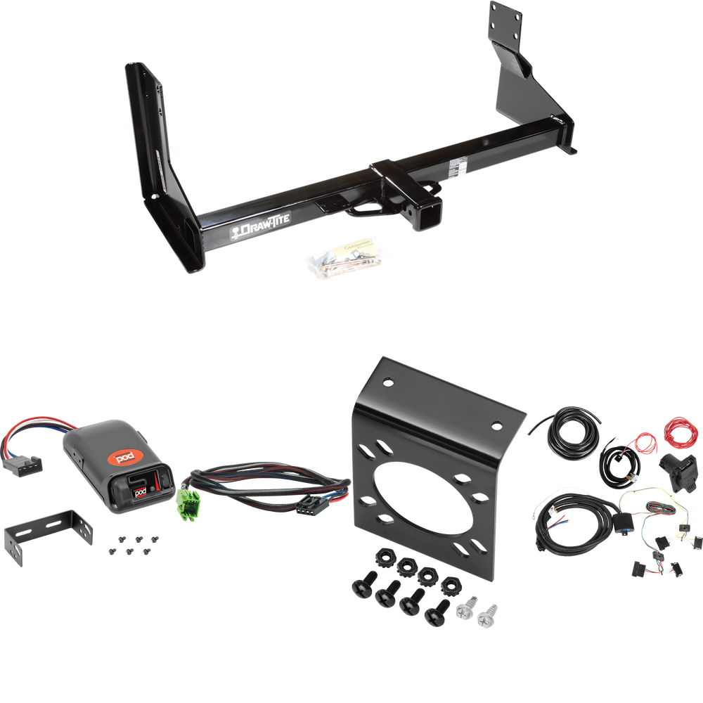 Fits 2014-2018 Mercedes-Benz Sprinter 3500 Trailer Hitch Tow PKG w/ Pro Series POD Brake Control + Plug & Play BC Adapter + 7-Way RV Wiring (For w/Factory Step Bumper Excluding Models w/30-3/8” Frame Width Models) By Draw-Tite