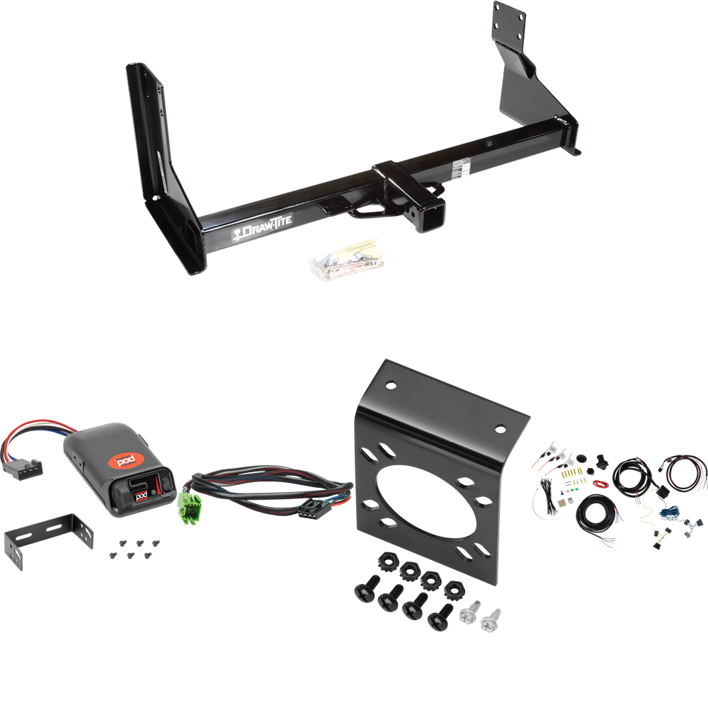 Fits 2019-2021 Freightliner Sprinter 2500 Trailer Hitch Tow PKG w/ Pro Series POD Brake Control + Plug & Play BC Adapter + 7-Way RV Wiring (For w/Factory Step Bumper Excluding Models w/30-3/8” Frame Width Models) By Draw-Tite